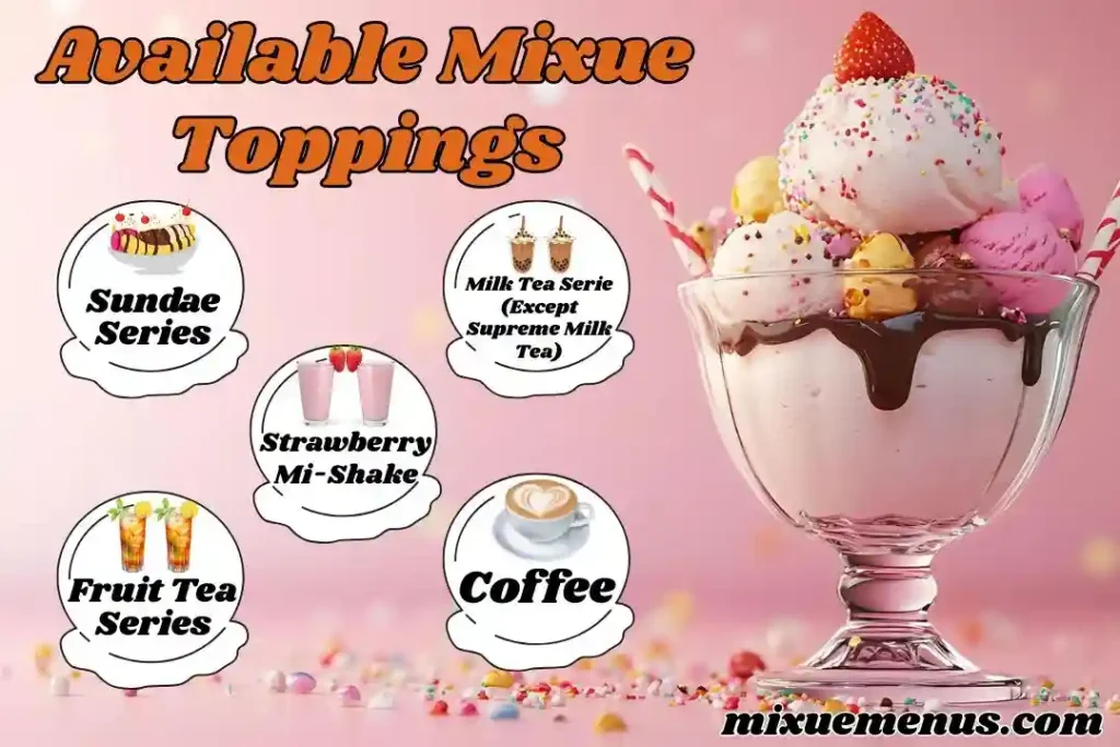 Available Mixue Toppings