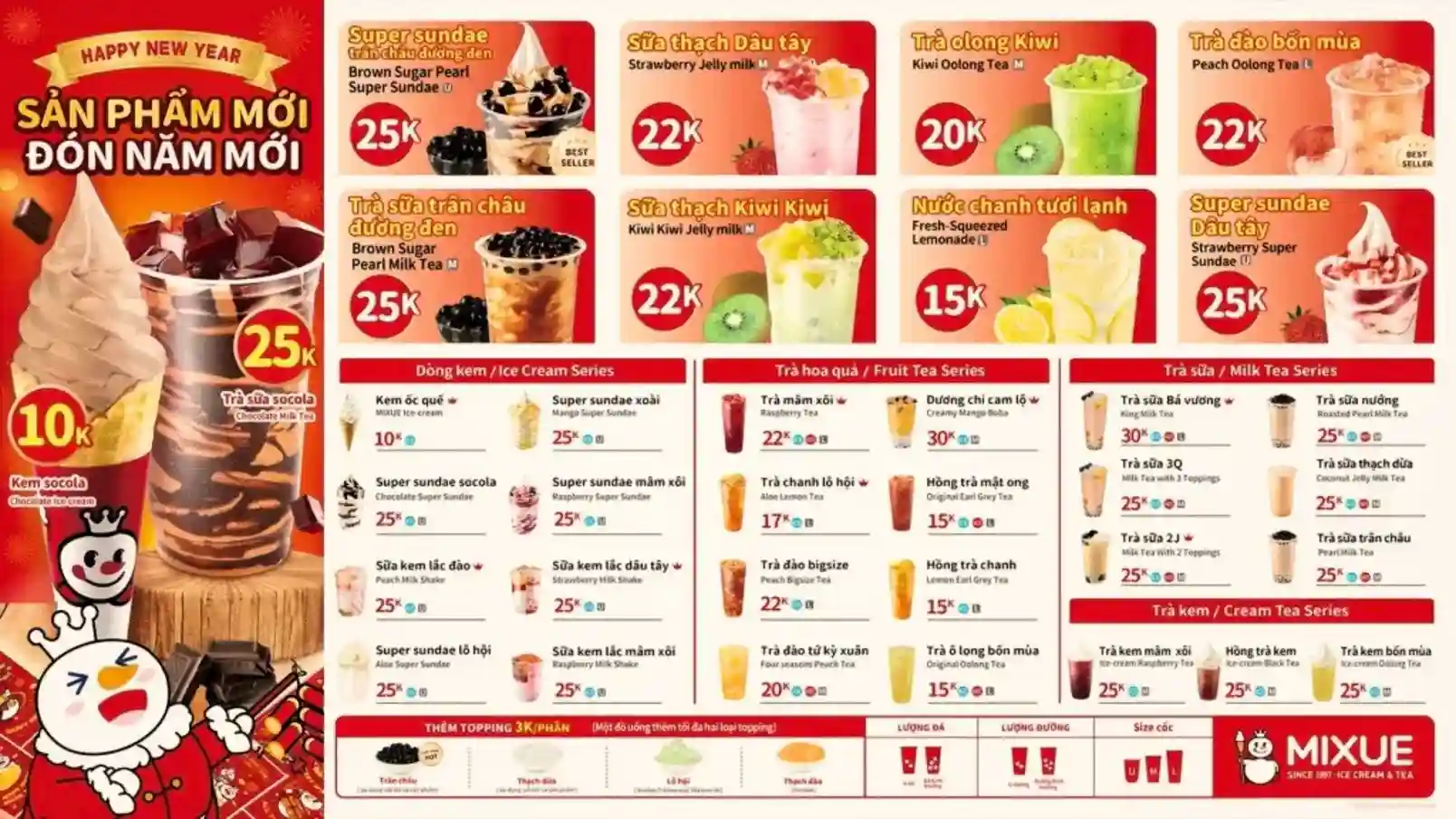 Mixue Menu Vietnam